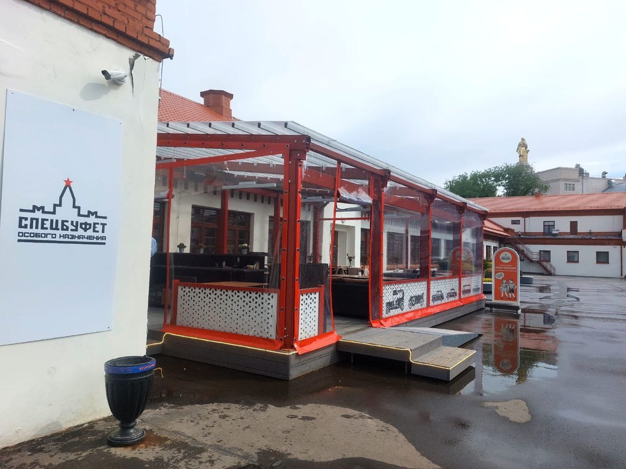 ПВХ шторы для летней террасы кафе в Калининце
